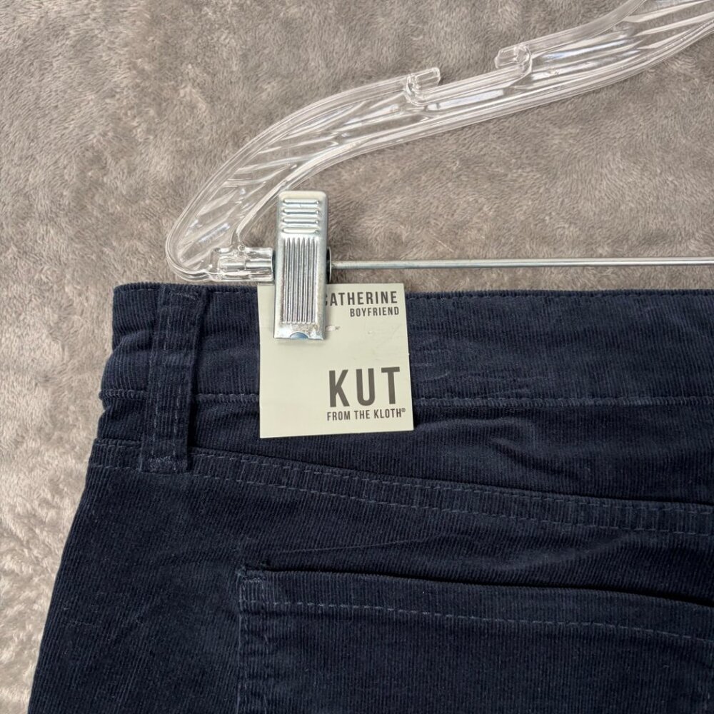 KUT from the Kloth Catherine Boyfriend Corduroy Pants Women’s 16P Navy Stretch - Picture 8 of 8